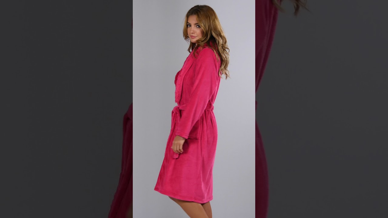 Studio - Fluffy Robe and Slipper Set