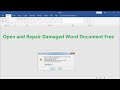 Open and Repair Damaged Word Document Free