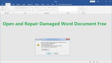 Open and Repair Damaged Word Document Free