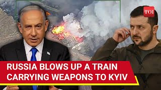 Putin’s Mega Missile Barrage At A Freight Train Carrying Weapons Through Donetsk To Kyiv | Watch