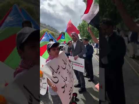 تظاهرات ملت بلوچستان اشغالی، ملت عرب احواز اشغالی،ملت عراق مقابل سفارت رژيم اشغالگر ايران در لندن