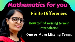 How to find missing term in interpolation | Finite Differences |