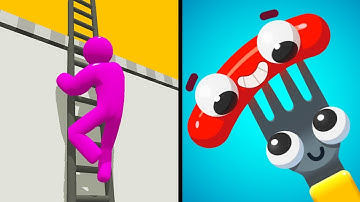 Ladder Master Vs Fork N Sausage 🧌👩‍🦽🪮🛝 Max All Levels Android iOS Gameplay Ep 273