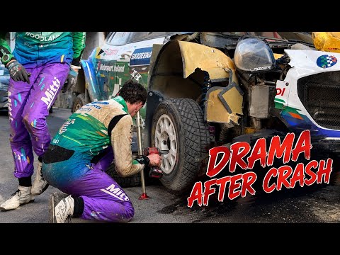Road Section Drama WRC Rally Italia Sardegna - Evans, McErlean fixing his car