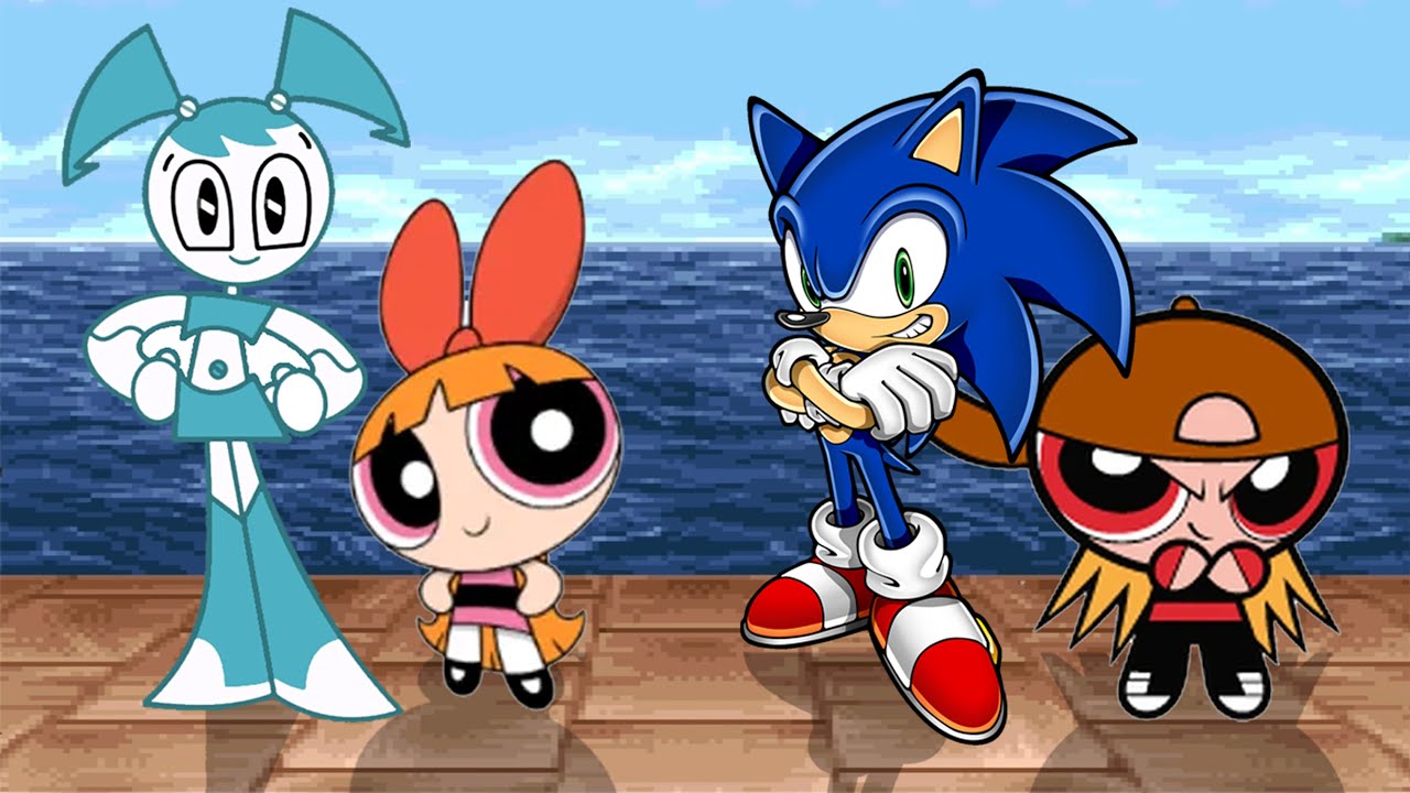 Blossom & Jenny XJ-9 VS Brick & Sonic - Mugen Request 2v2 Fight! 