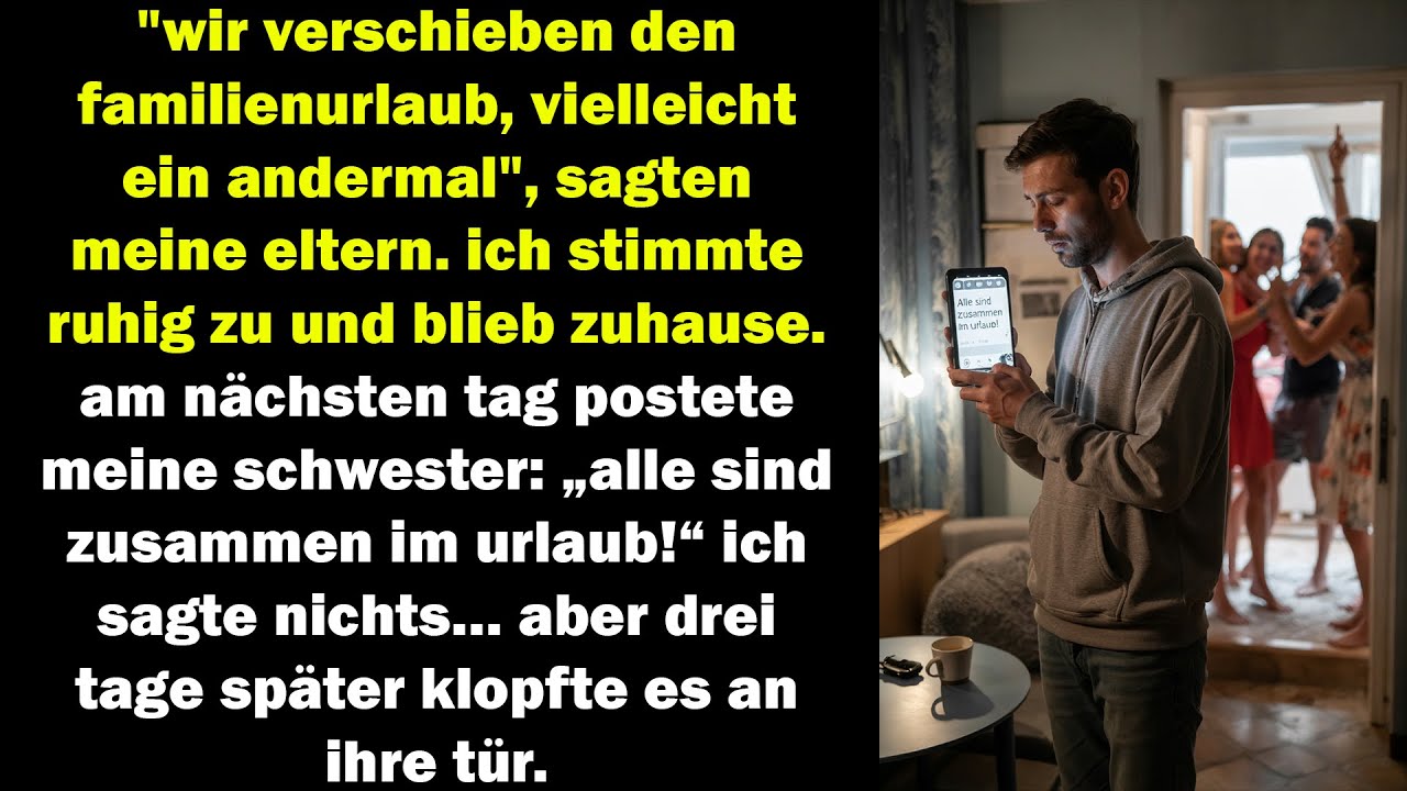 meine eltern sagten, der urlaub sei abgesagt – dann sah ich alle auf fotos am strand feiern