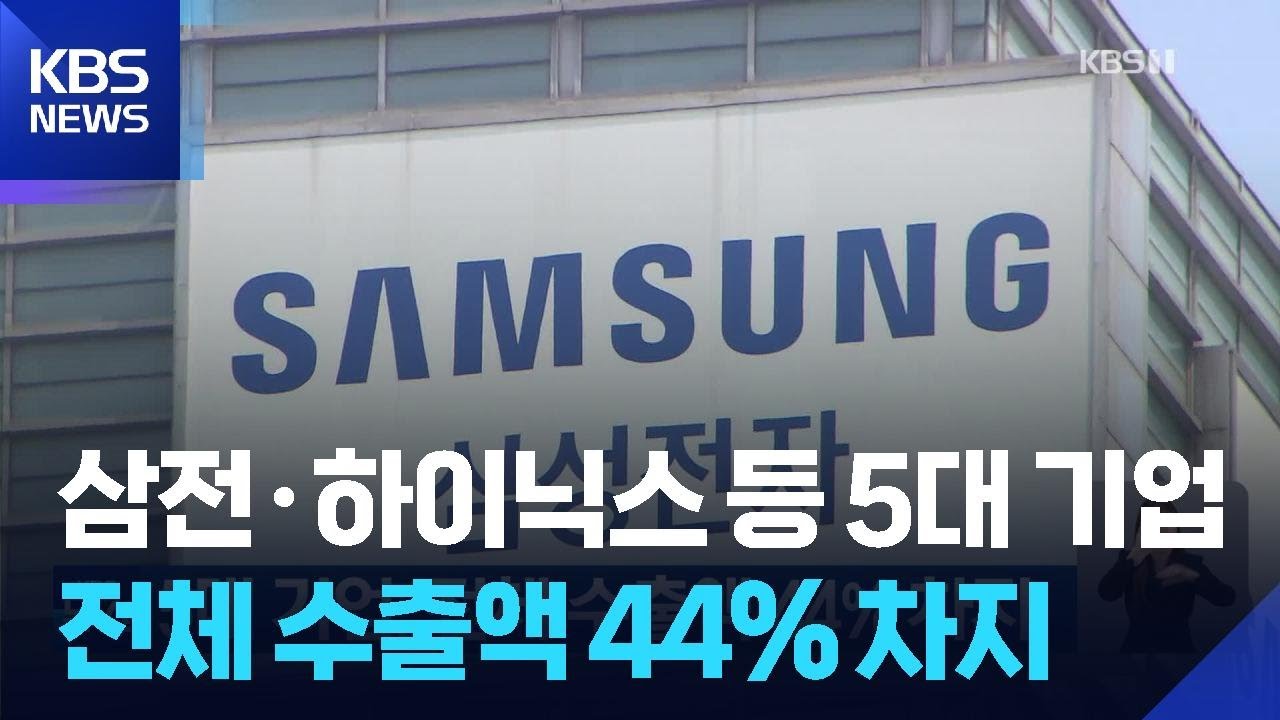 5대 기업, 전체 수출액 44% 차지 / KBS 2026.05.24.
