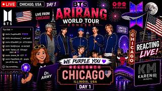 🟥🔴🚨 BTS LIVE DAY 1 IN CHICAGO 🇺🇸 🐨🐹😸🐿️🐥🐯🐰 WORLD TOUR ARIRANG 💜 GLOBAL ARMY KDLTS 🦄🐳 @BTS