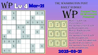 The Washington Post Daily Sudoku 2025-03-21 Level 4