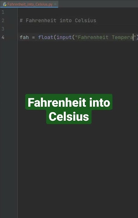 Python program to convert Fahrenheit into Celsius - YouTube