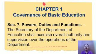 Unit 4 || A. Structure in Schools || 5. The DepEd Organizational Structure (based on R.A. No. 9155)
