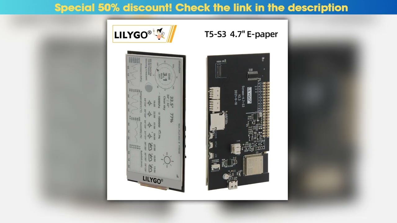 LILYGO T5 47 Inch Epaper V23 ESP32S3 Development Driver Board Display Module Support TF Arduino