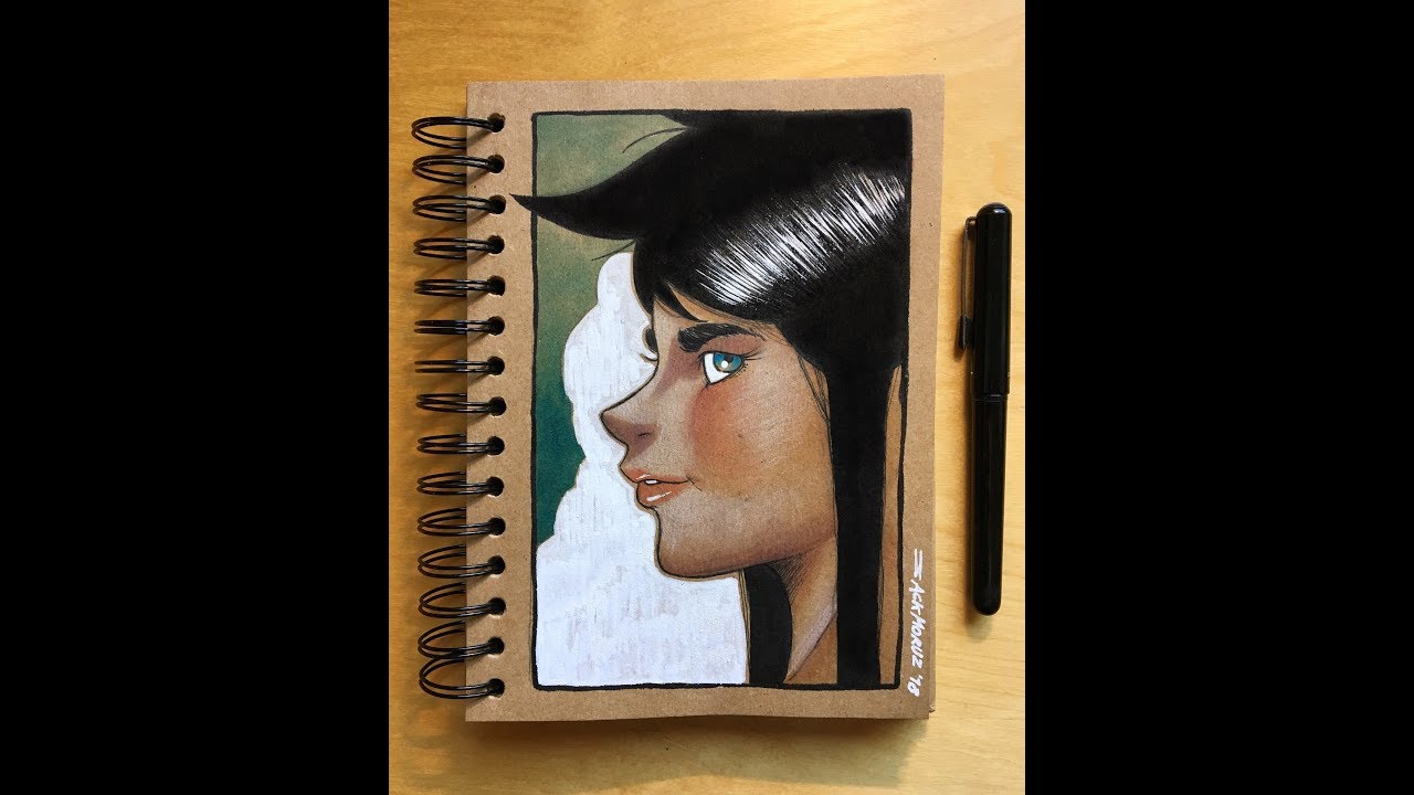 Drawing with Copic markers on toned paper - Time Lapse by Jackmoruz