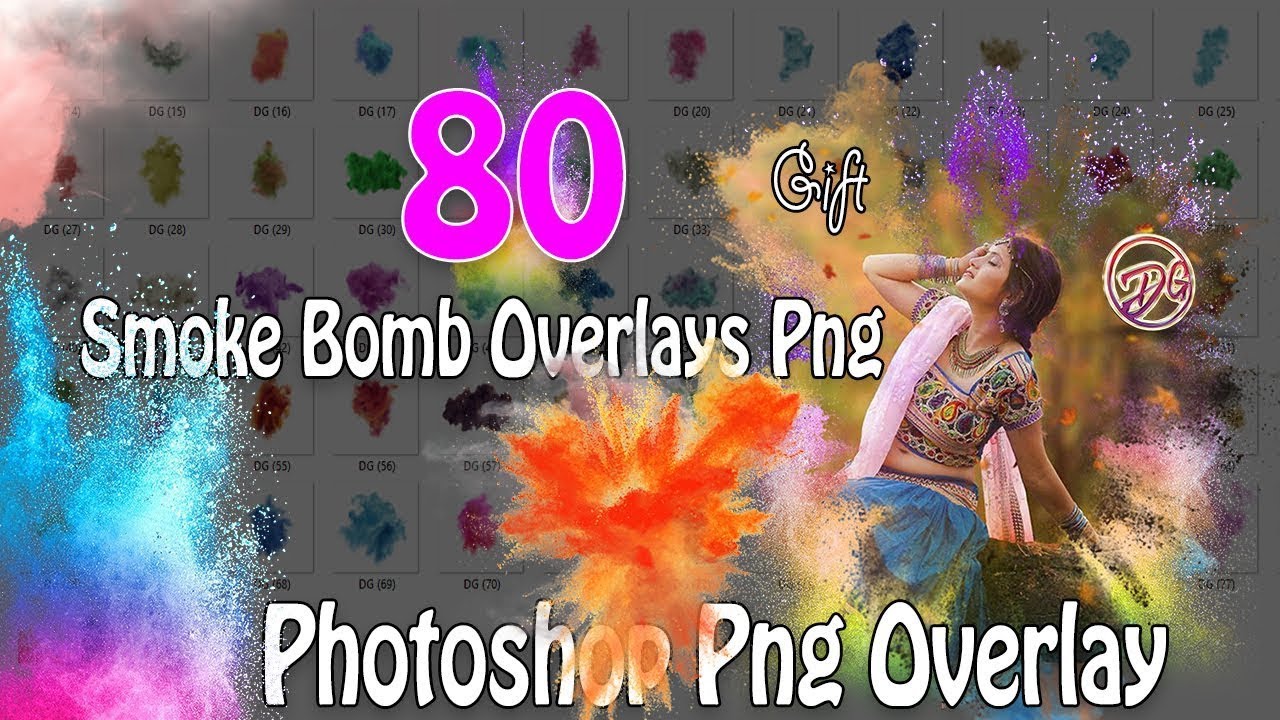 80 Smoke Bomb Overlays PNG | Colored Smoke Bomb Overlays For Photoshop