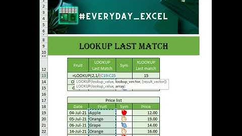 Lookup Function to get the last matching value #msexcel #googlesheets