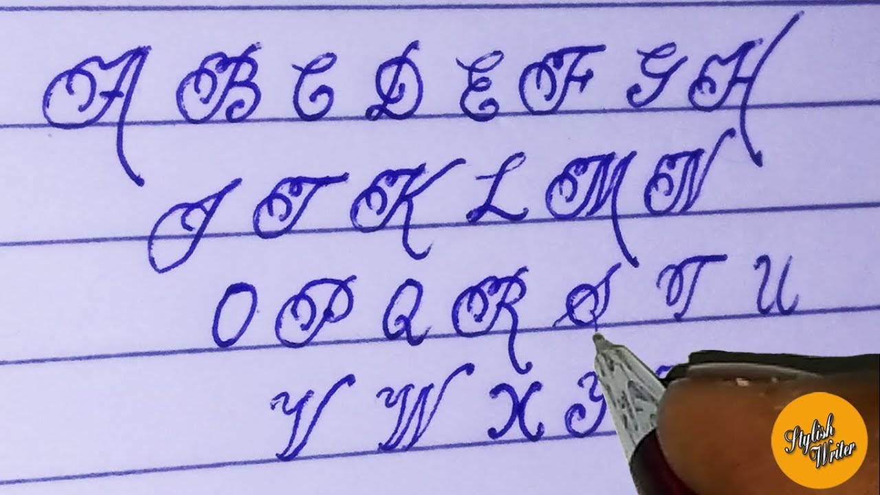 English big alphabets | Cursive handwriting | Stylish Writer - YouTube