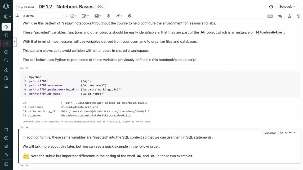 Tutorial - Notebook Basics: Configure Notebooks for Lessons and Labs ...