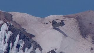Dramatic Chinook helicopter rescue near summit of  Mount Hood