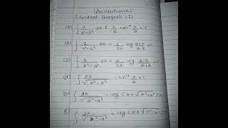 standard integral (I) six important formulae #fyp