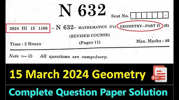 Geometry 2024 Complete Question Paper Solution Maharashtra Board | SSC 10th Class Maharashtra Board