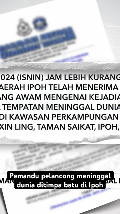 Pemandu pelancong meninggal dunia ditimpa batu di Ipoh