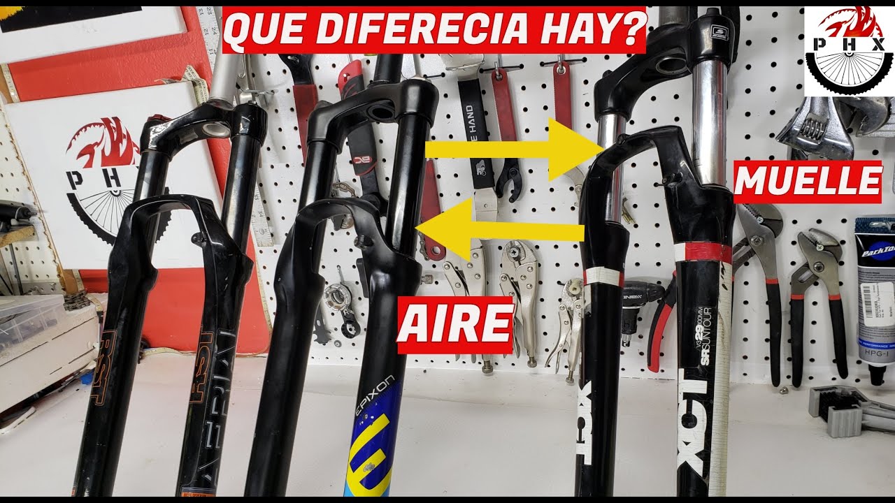 HORQUILLAS MUELLE VS DE AIRE DIFERENCIAS MAS /MTB BICICLETA - YouTube