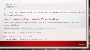 How to Dynamically Organize Video Elements in HTML and CSS for Optimal Layout