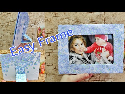 #cardboard #easydiy  😍Səkil üçün kardondan Ramka hazırlamaq.How to make photo frame from cardboard