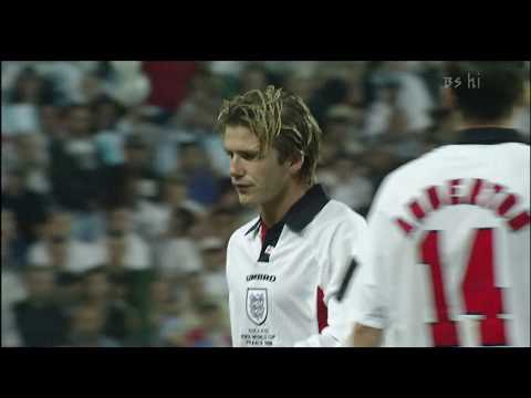 David Beckham red card - Argentina vs England - World Cup 1998 (HD)