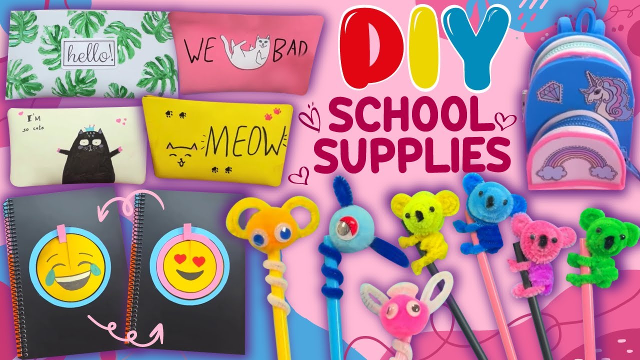 DIY ADORABLE SCHOOL SUPPLIES - BACK TO SCHOOL HACKS AND CRAFTS - CUTE ...