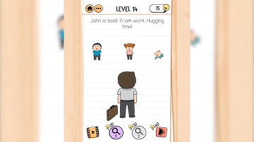 Brain Test 2 | The McBrain Family | Level 14 - John is back from work. Hugging time!