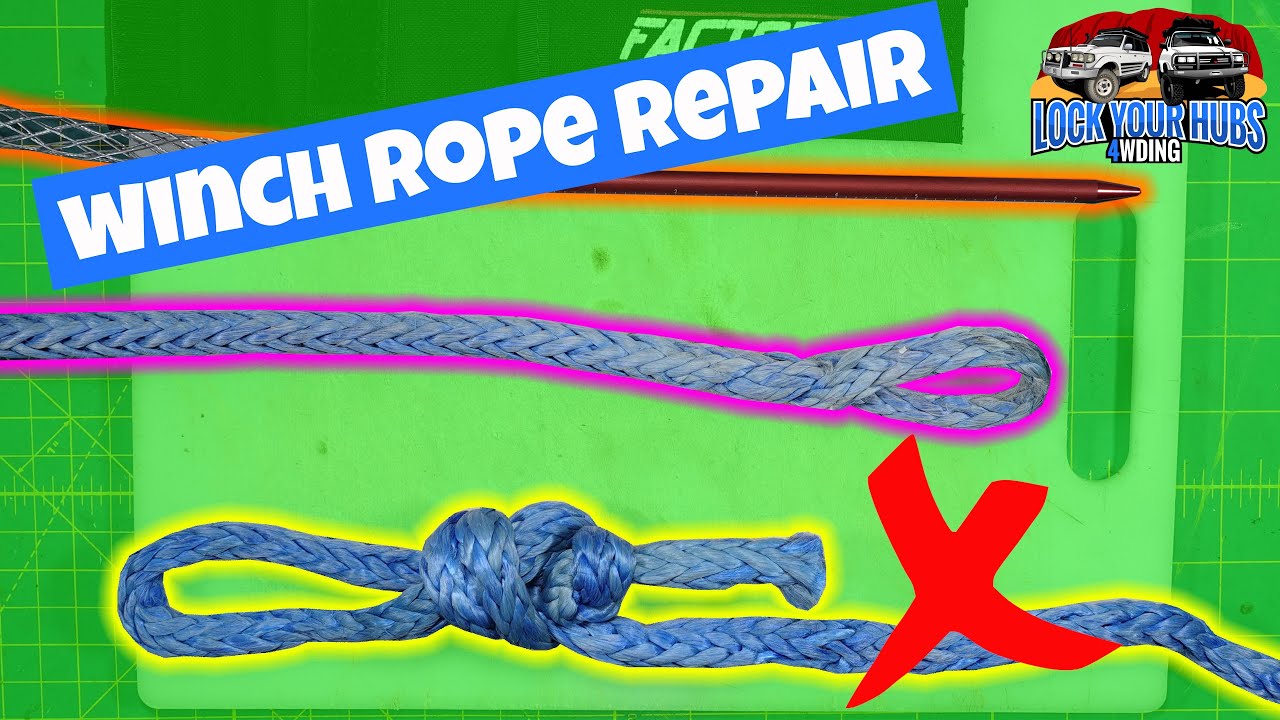 How to Repair 4x4 Synthetic Winch Rope including Brummel lock-splice 