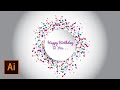 #IllustratorTutorials Decorative Birthday Wishes With Confetti in Adobe Illustrator