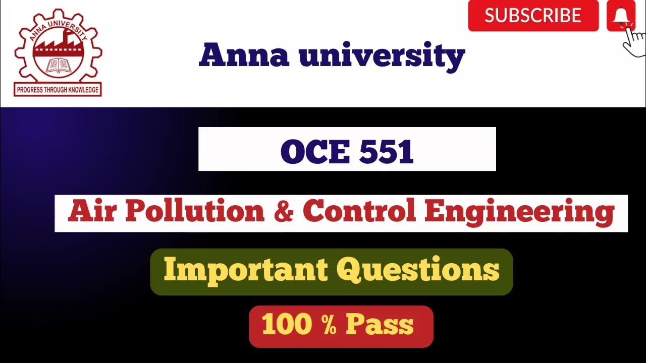 OCE 551Air pollution & Control Engineering Important question ️👍 Reg