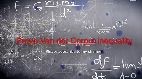 Prove Van der Corput inequality