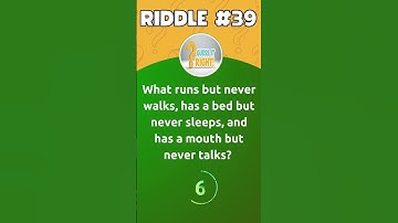 What runs but never walks, has a bed but never sleeps, and has a mouth but never talks ? |Riddle #39