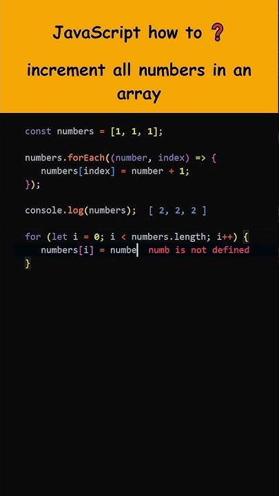 How to increment all numbers in a JavaScript Array? - YouTube