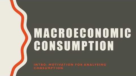 Macroeconomic Consumption (Intro): Motivation for Analyzing Consumption