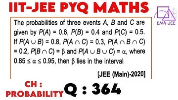 The probabilities of three events A, B and C are given by P(A) = 0.6, P(B) = 0.4 and P(C) = 0.5