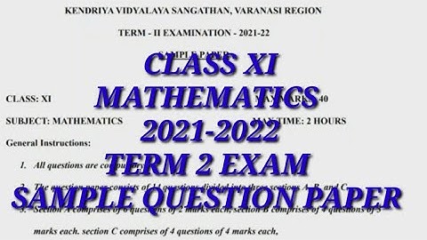 Class 11 Mathematics Term 2 Question Paper - Annual Exam | Class XI Maths