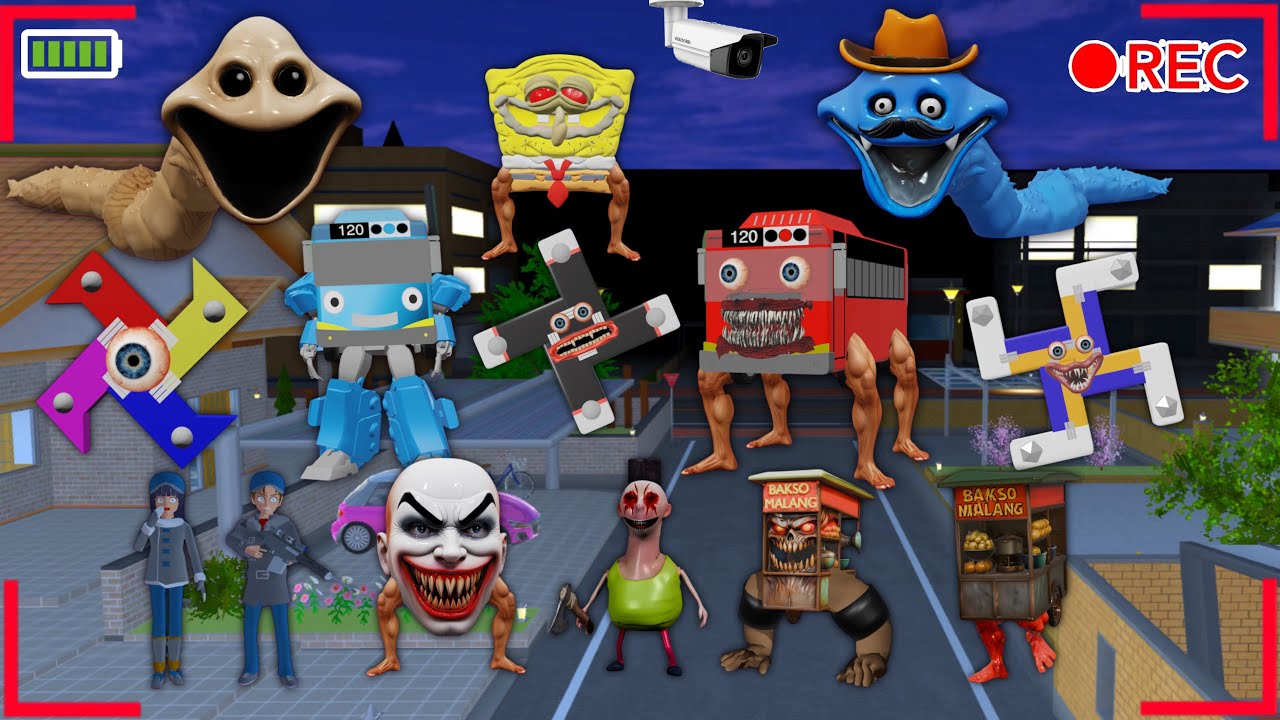 CCTV Merekam Monster Worm, Gasing Dan Anomali Menyerbu Kota Sakura | Sakura School Simulator