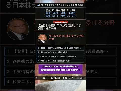 5月相場仕込み株#仕込み時 #株式投資 #新NISA #40代投資 #資産形成 #テーマ株 #日本株 #投資判断静かに買われています