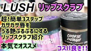 【LUSH】リップスクラブでガサガサ唇をうる艶に！たった１回簡単3ステップ！商品紹介と使い方説明！コスパも良い！効果抜群！