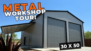 30x50 Metal Building Tour in Midlothian, Texas | WolfSteel Buildings