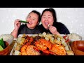 GIANT LOBSTER TAIL SEAFOOD BOIL + GIANT SHRIMP + SNOW CRAB LEGS + CLAMS MUKBANG 먹방 EATING SHOW!