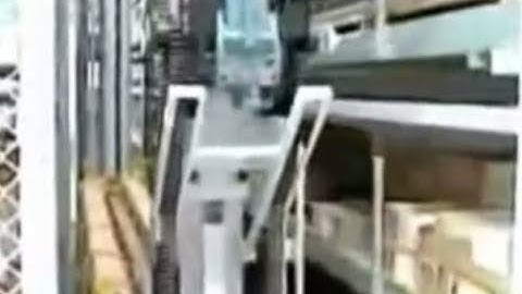 Automated Warehouse For Long Goods With In Line Floor Guided Stacker Crane