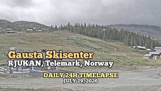 Gausta Skisenter, Rjukan - Daily Timelapse: 29. juli 2026 [Rjukan, Telemark, Norge]