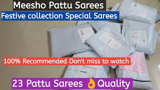 Meesho Festive collection special Pattu Sarees👌Quality 100% Recommended Sarees #sumawonders