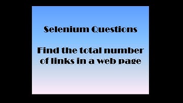 How to Find the total number of links present in a page using Selenium Webdriver
