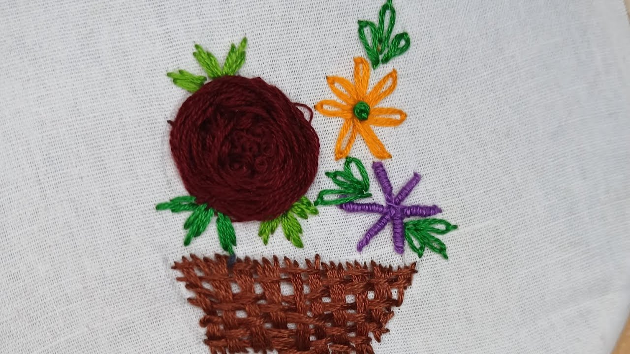 Hand embroidery design #youtubevideo #embroidery #trendingvideo #tutorial #viralvideo #craftbyhand 